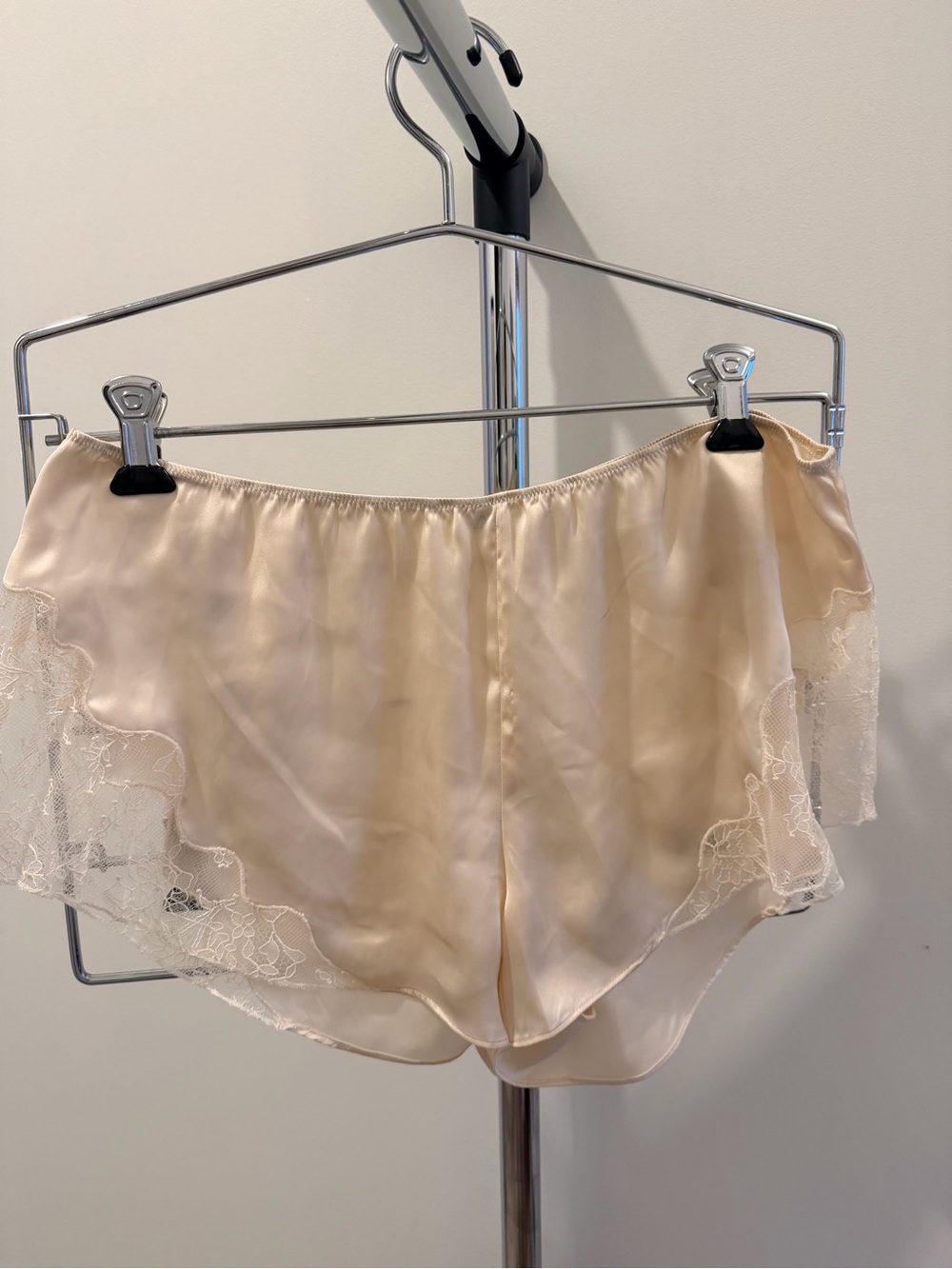 Zara Champagne Lace-Trim Shorts